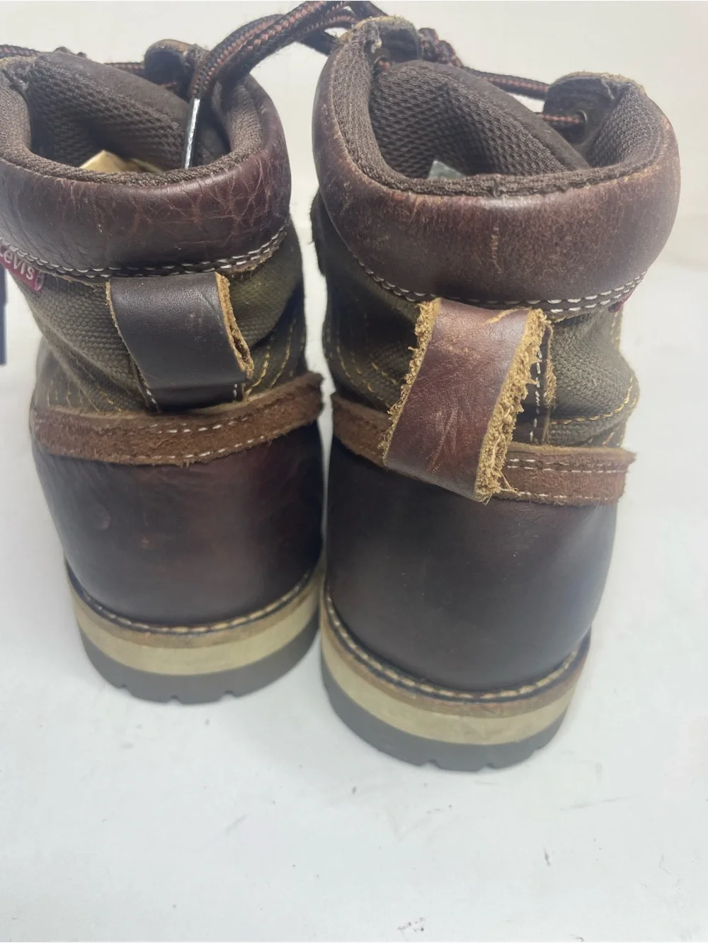 Levi's Brown Leather Moc Toe Lace-Up Boots